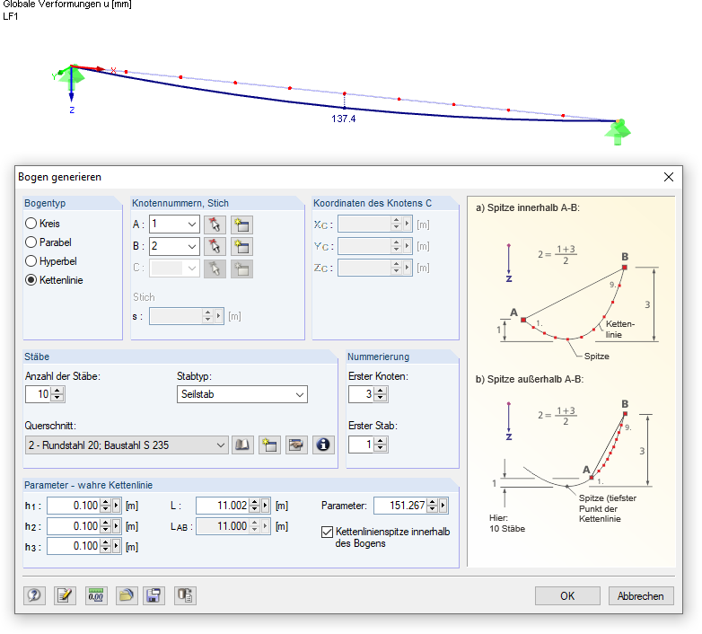 Generating Cable as Catenary